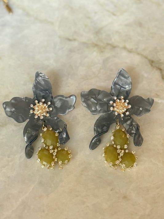 Amelia Earrings with Jade Drop