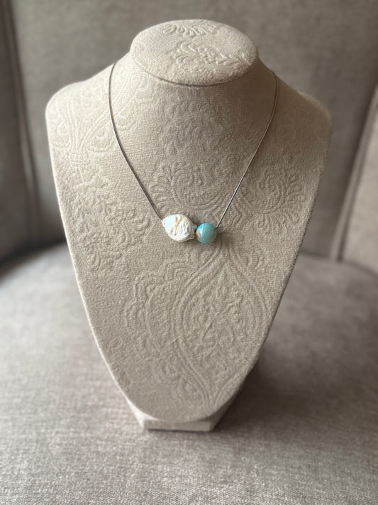 Aria Agate and Pearl Choker