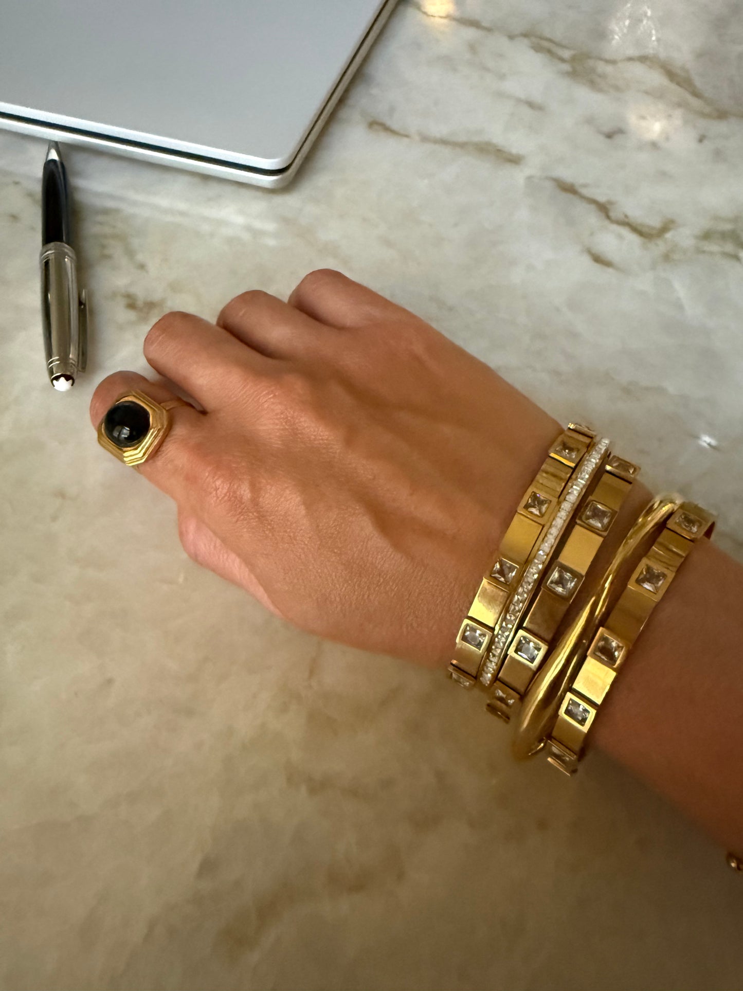 Golden Bracelets Set