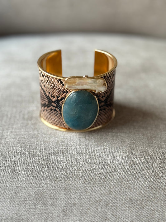Agate Snake Cuff Bracelet