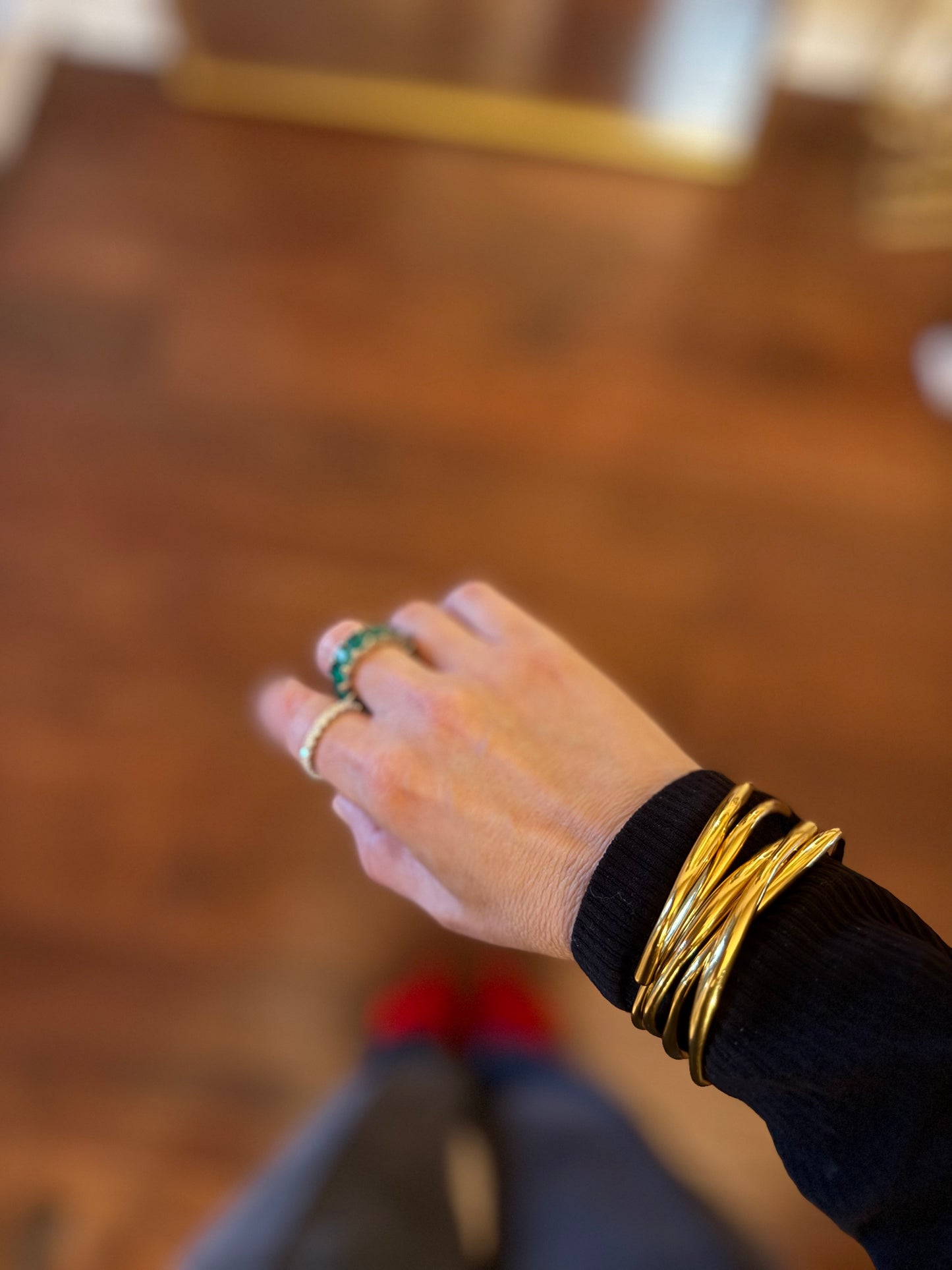 Asymmetric Gold Bracelets
