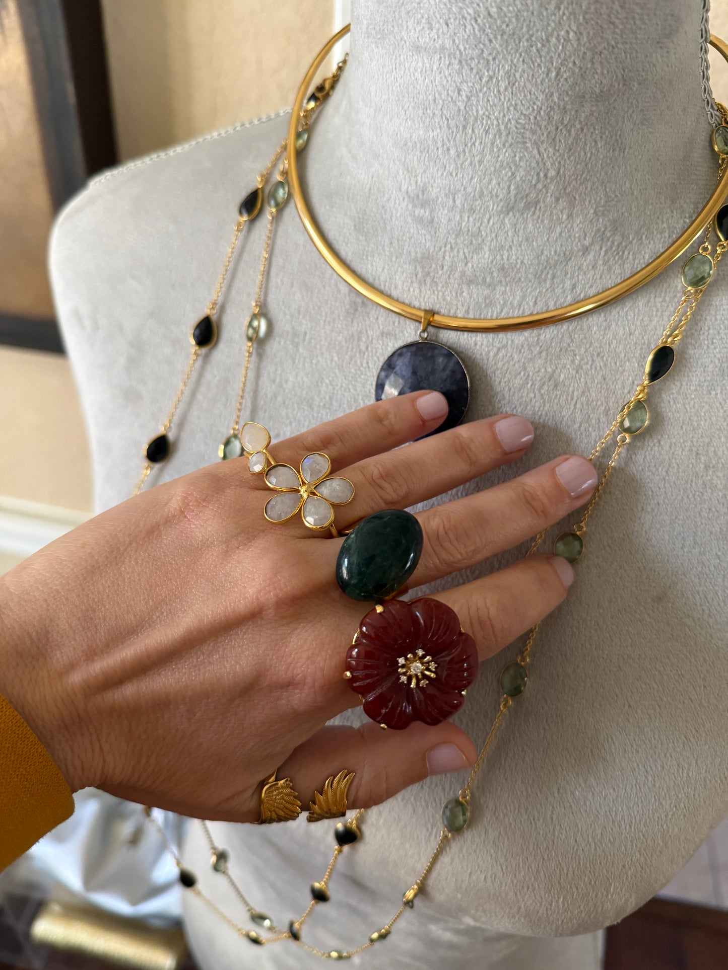 Jade Flower Ring