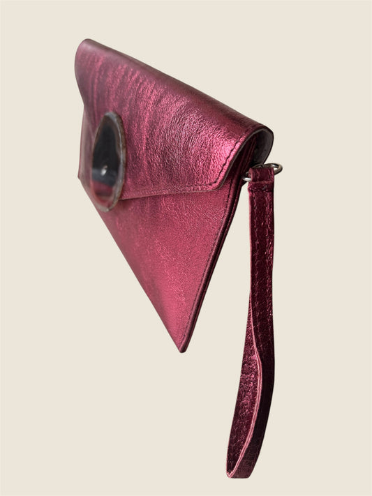 Geode Leather Clutch