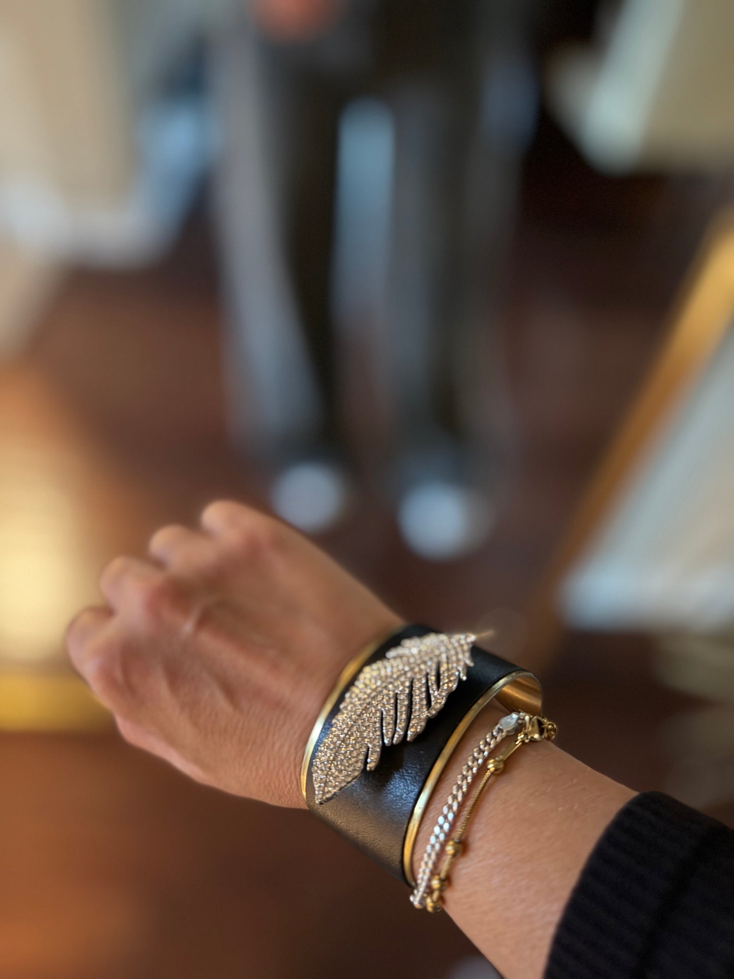 Feather cuff bracelet