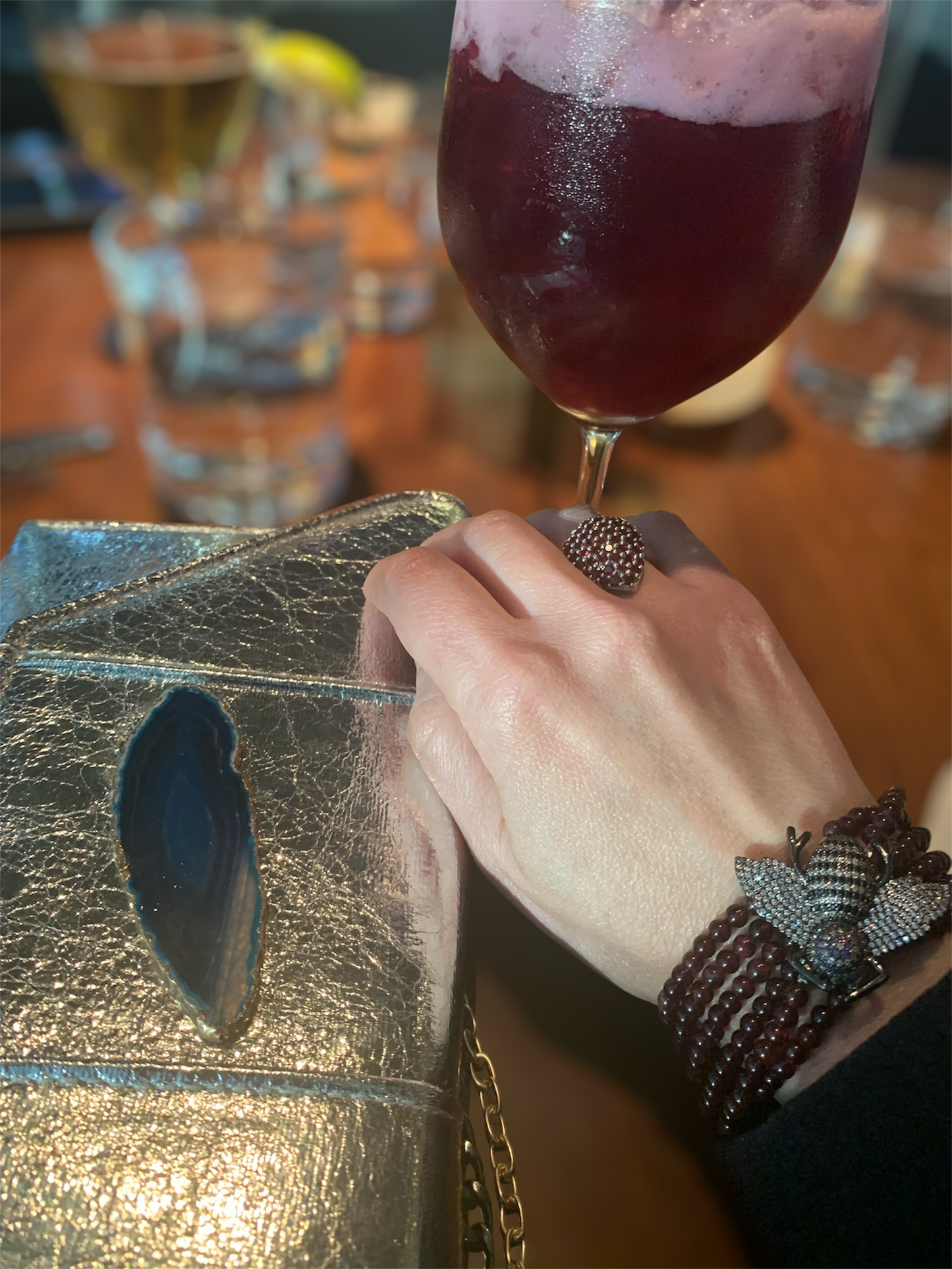 Garnet Bee Bracelet – Handmade