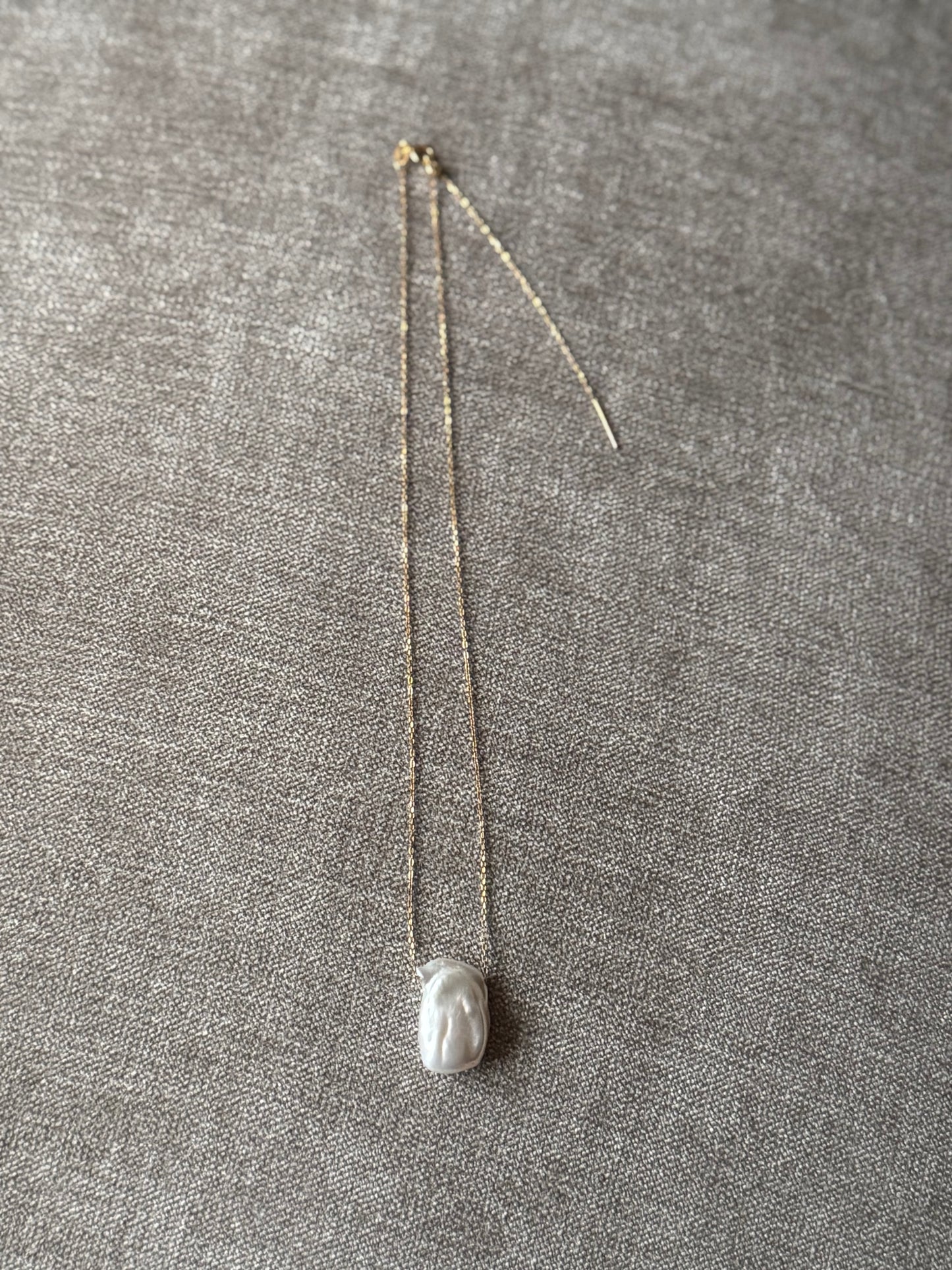 Baroque Pearl Pendant with 925 Sterling Silver Adjustable Chain