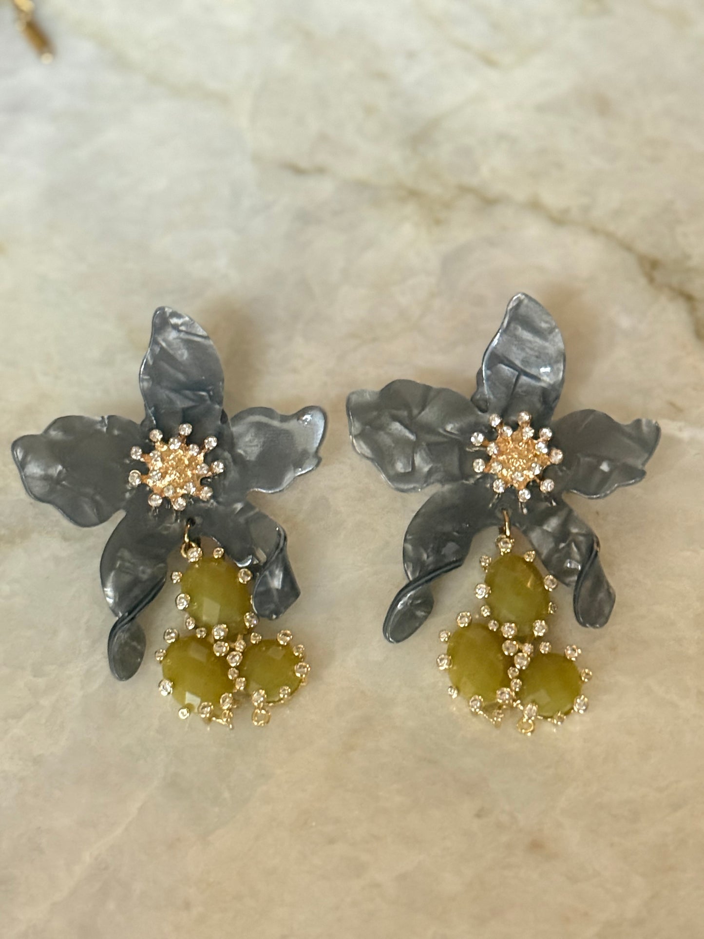 Amelia Earrings with Jade Drop