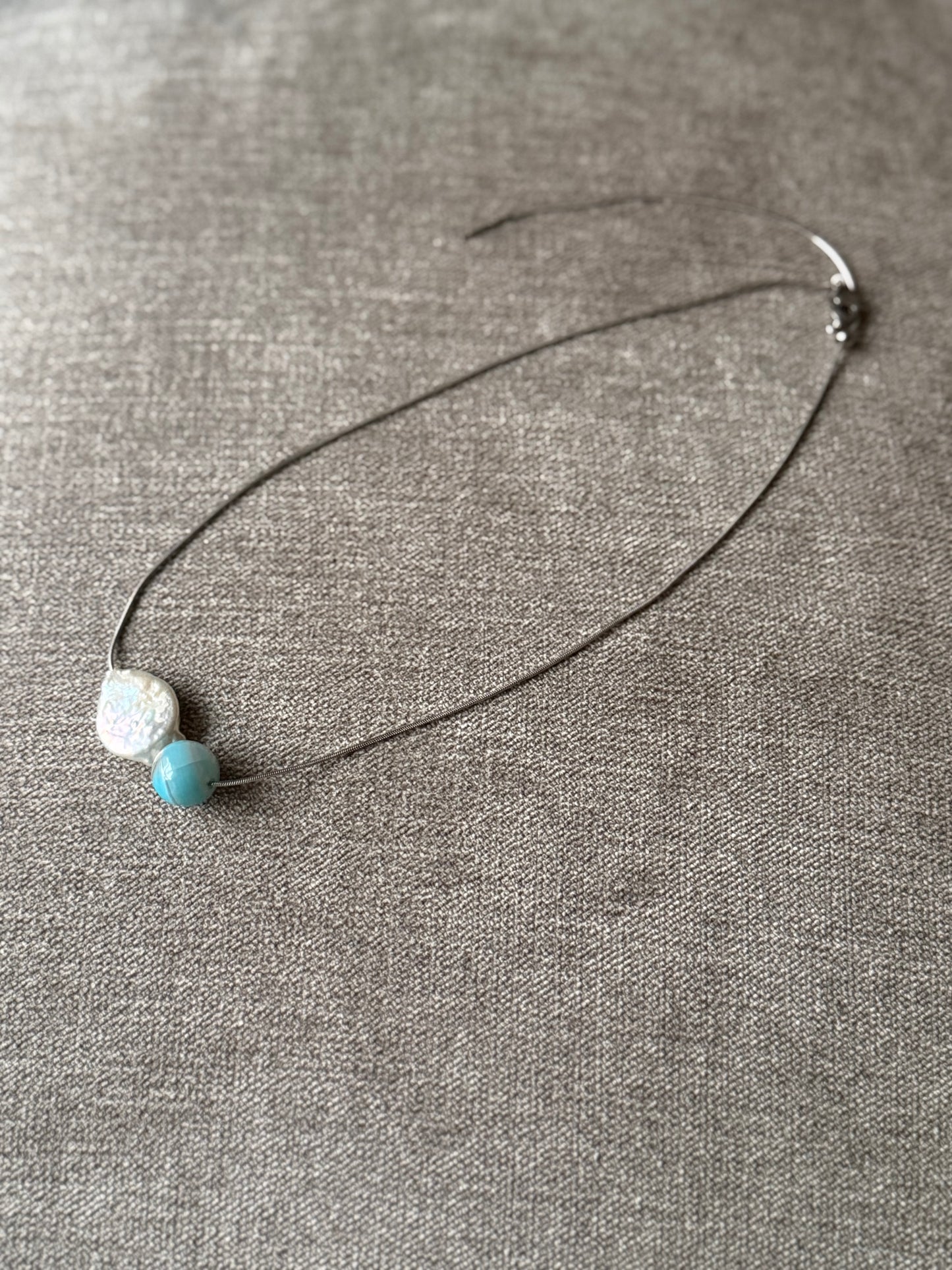 Aria Agate and Pearl Choker
