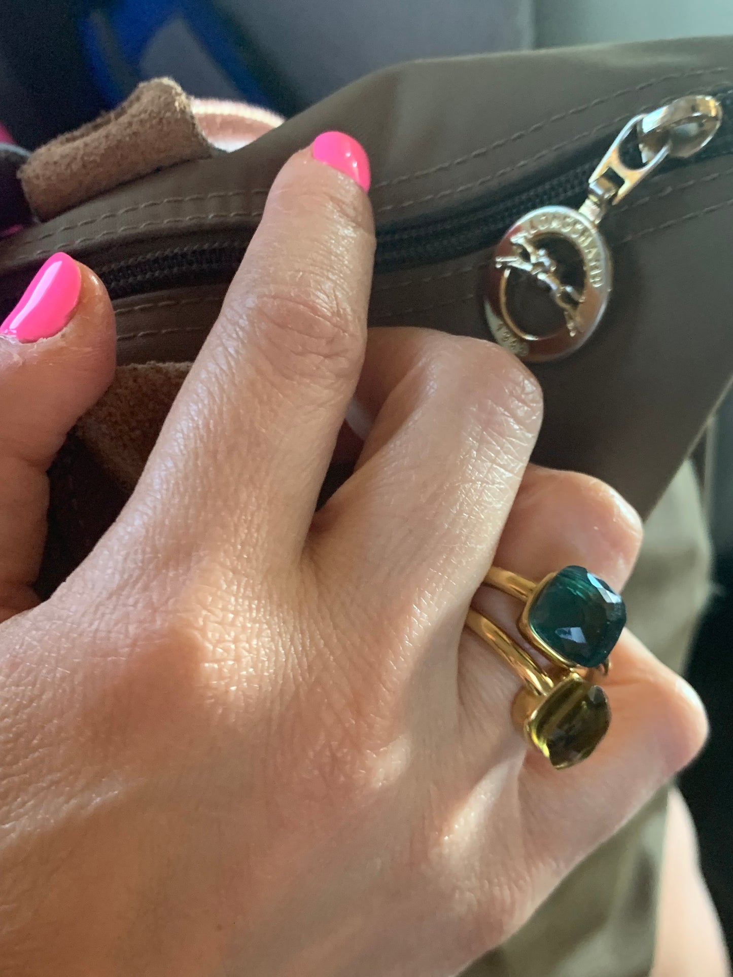 Gold Plated Zirconia Rings – Square Shape