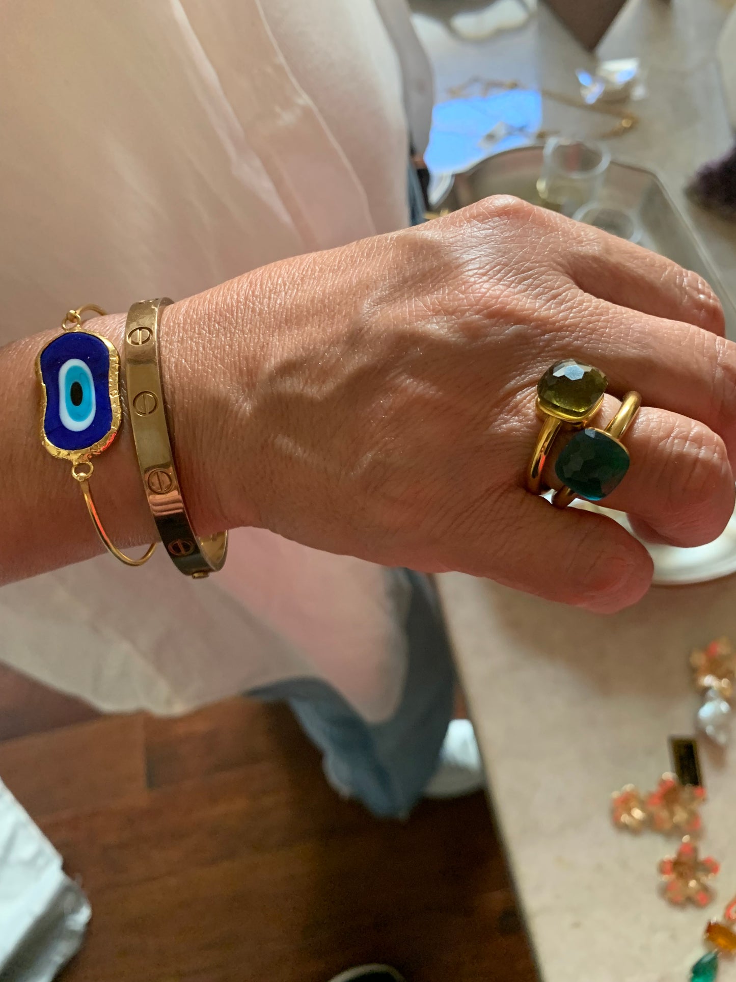 Gold Plated Zirconia Rings – Square Shape