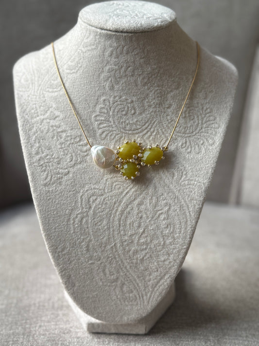 Lemon Jade Baroque Necklace