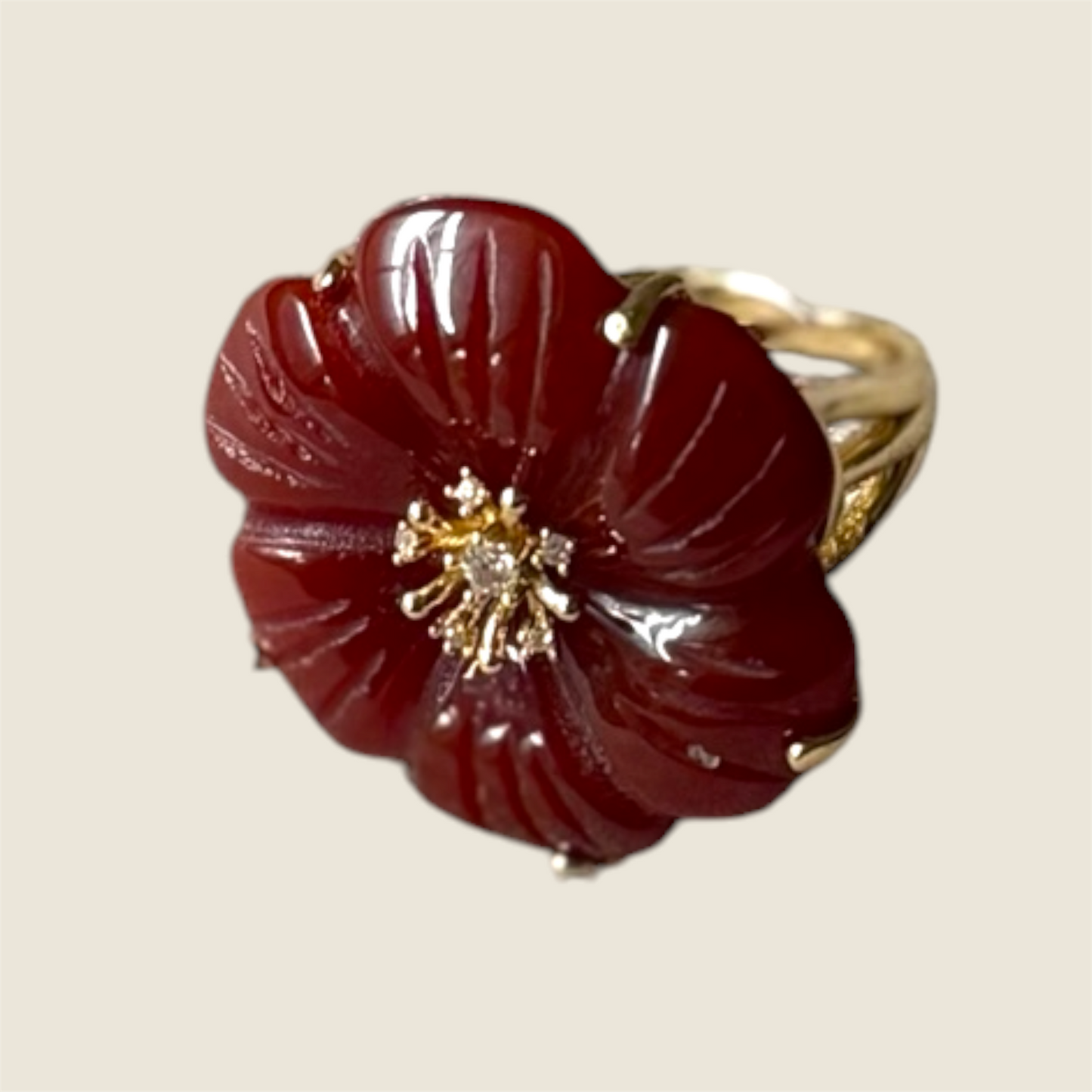 Jade Flower Ring
