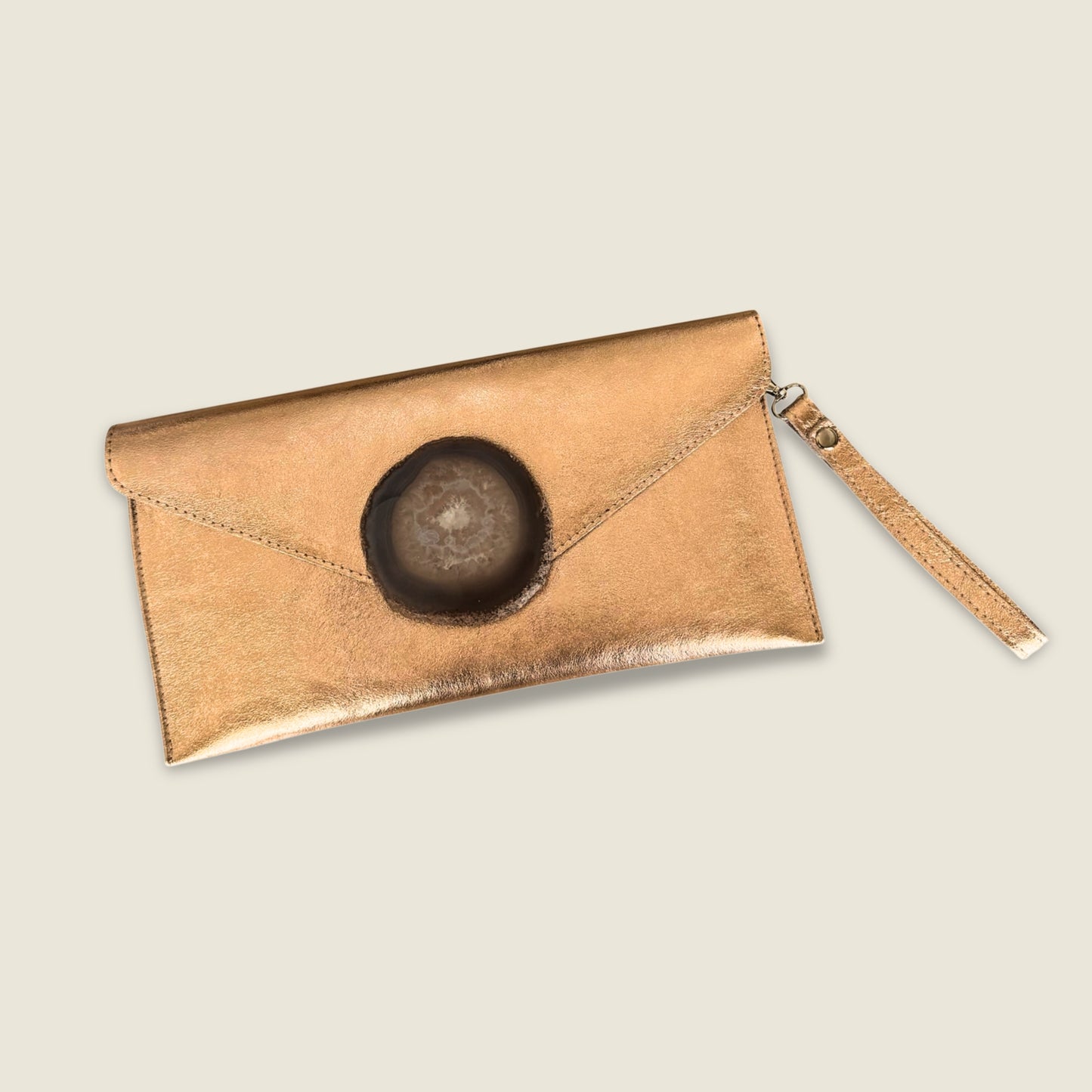 Geode Leather Clutch