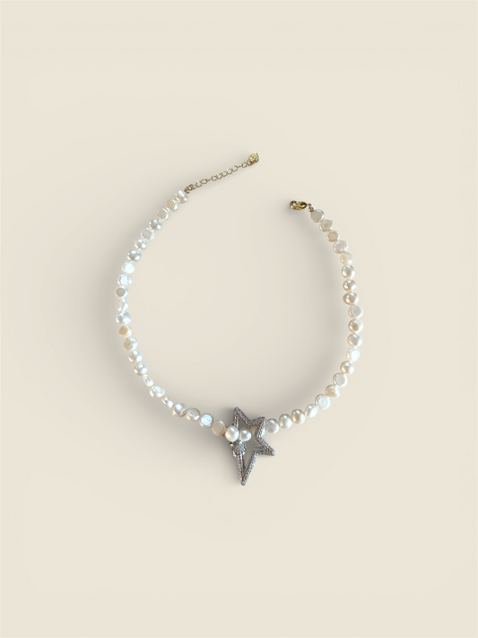 Baroque Pearl Necklace with Star