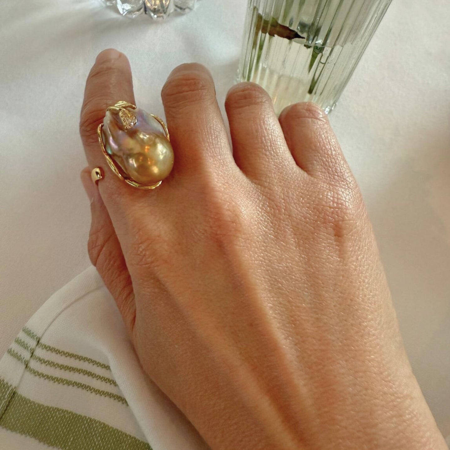 Pearl Ring – 18k Gold Plated