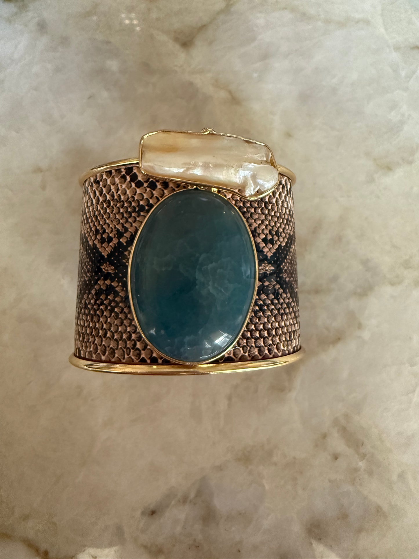 Agate Snake Cuff Bracelet