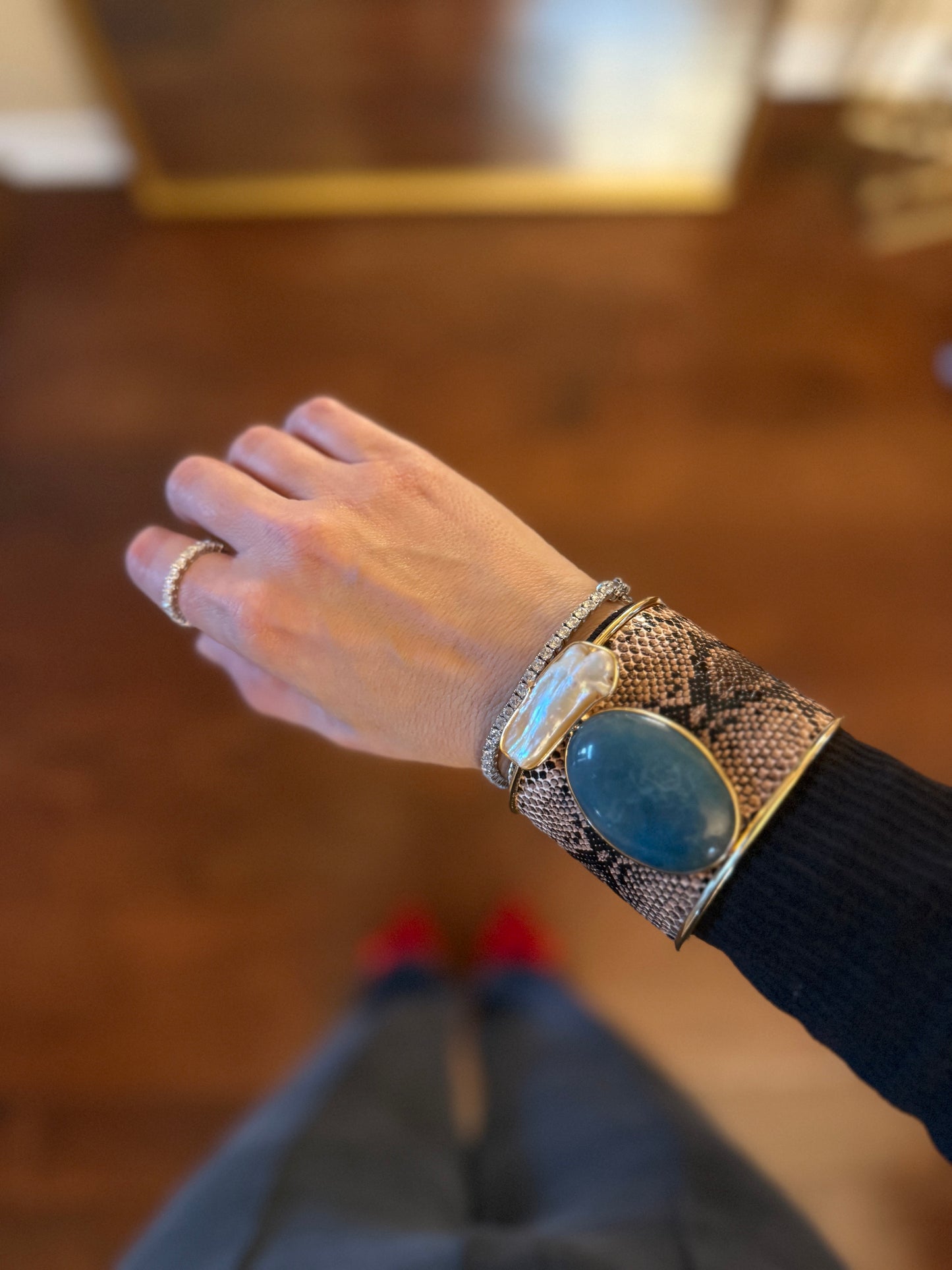 Agate Snake Cuff Bracelet