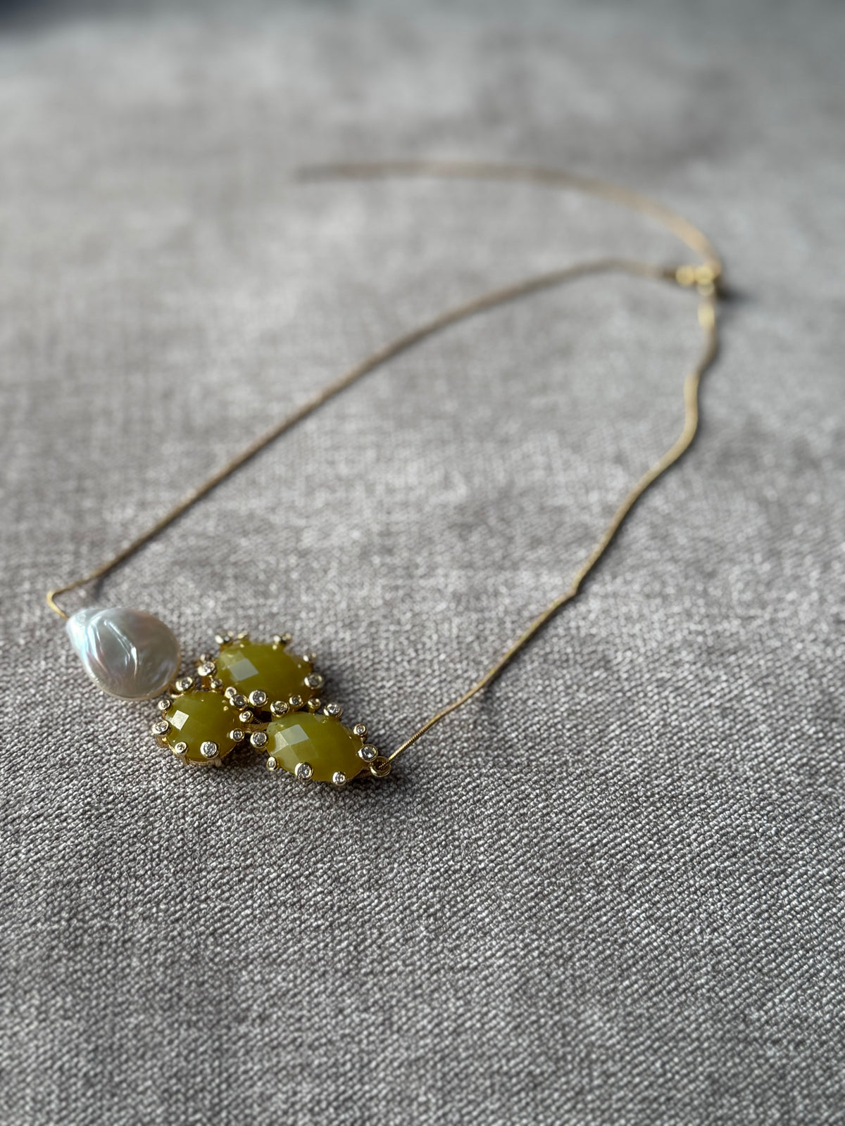 Lemon Jade Baroque Necklace