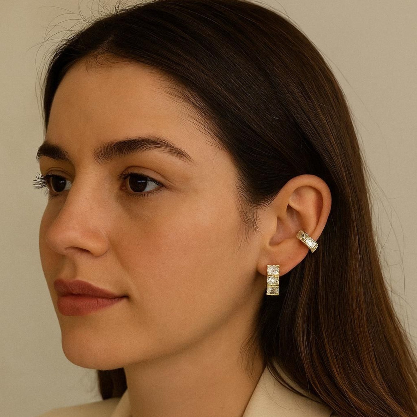 Gold Plated Zirconia Earcuffs