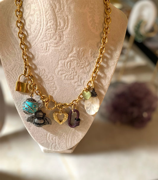 18K Gold Plated Necklace with Pendants