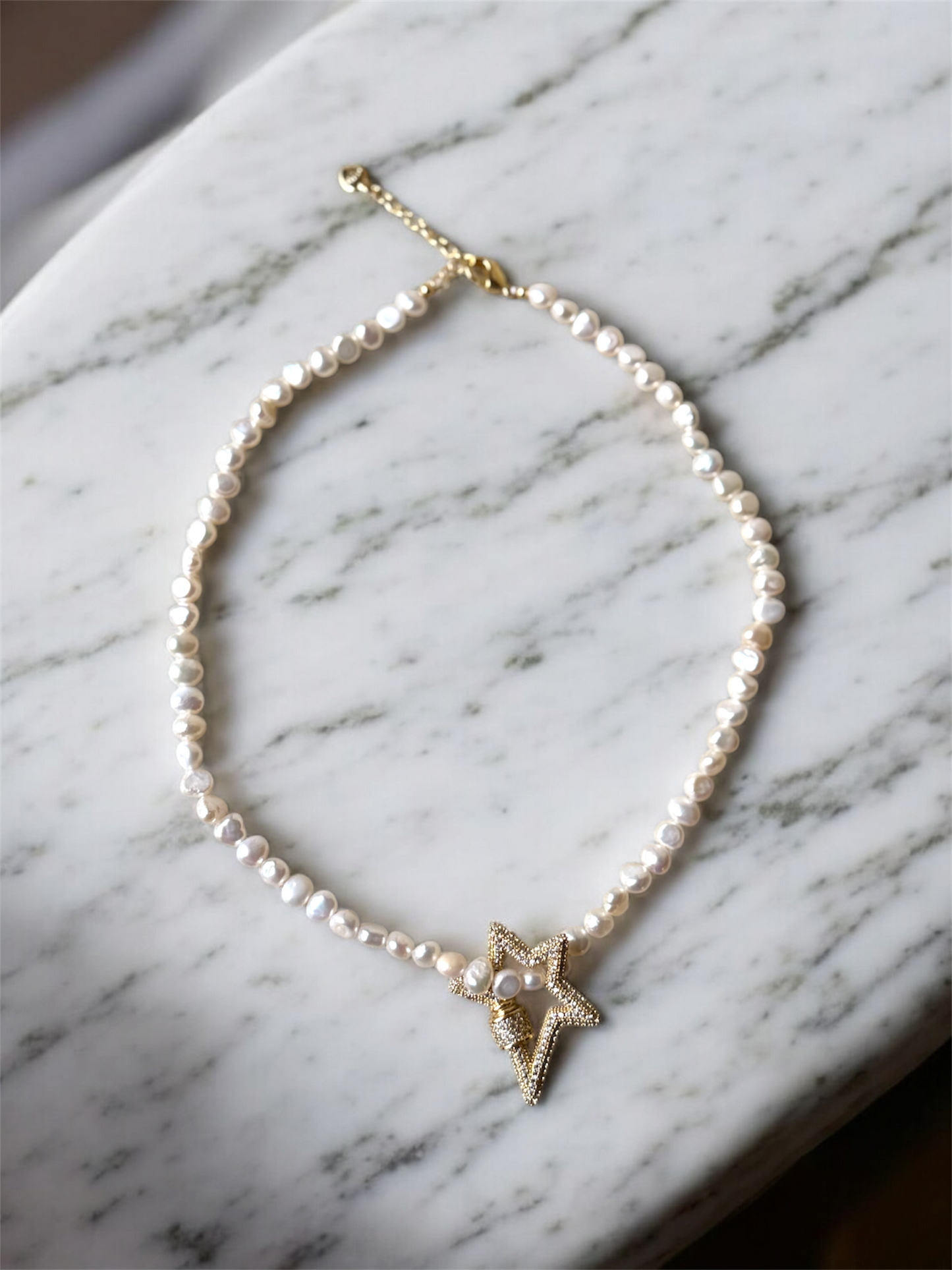 Baroque Pearl Necklace with Star