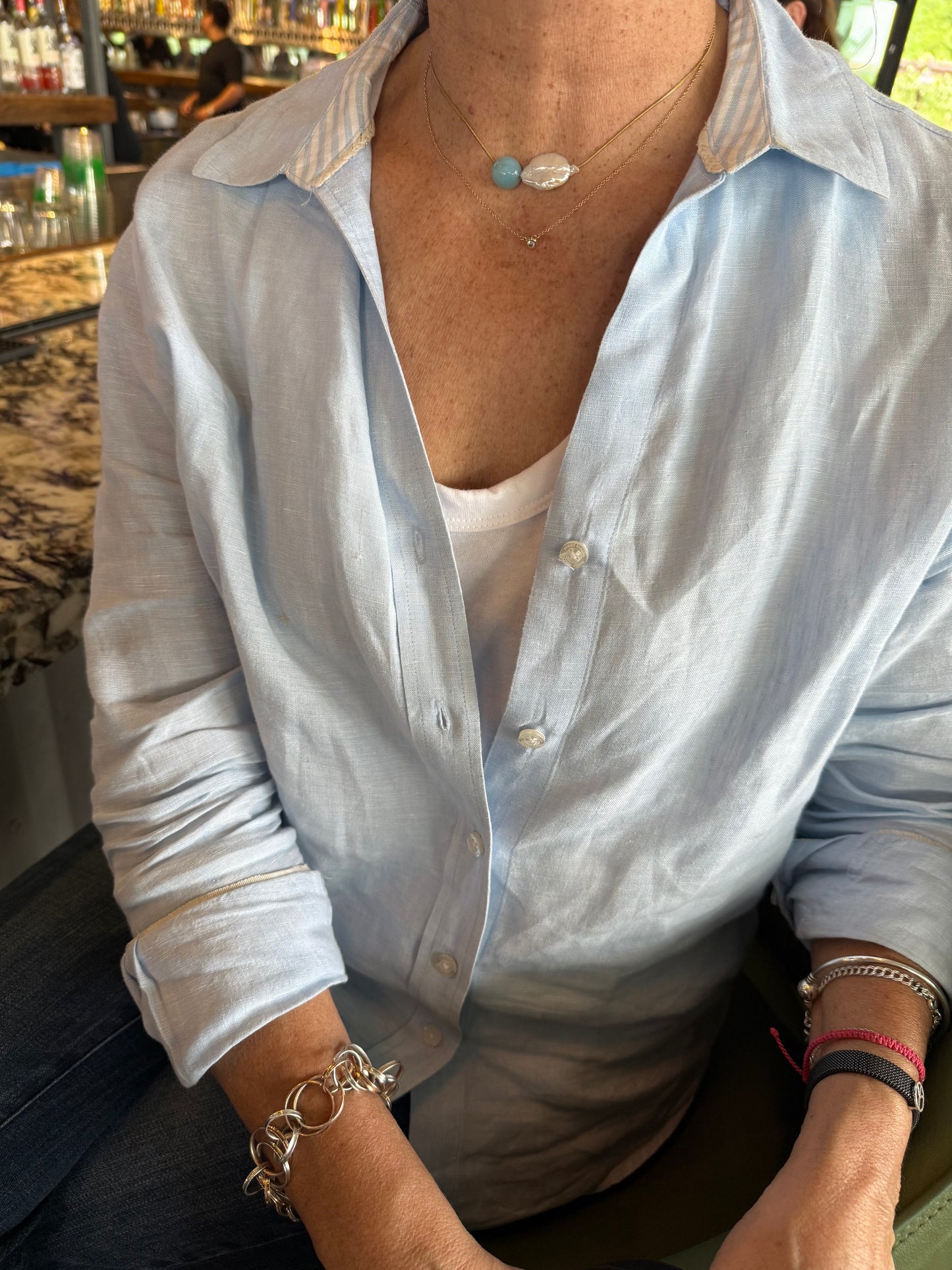 Aria Agate and Pearl Choker