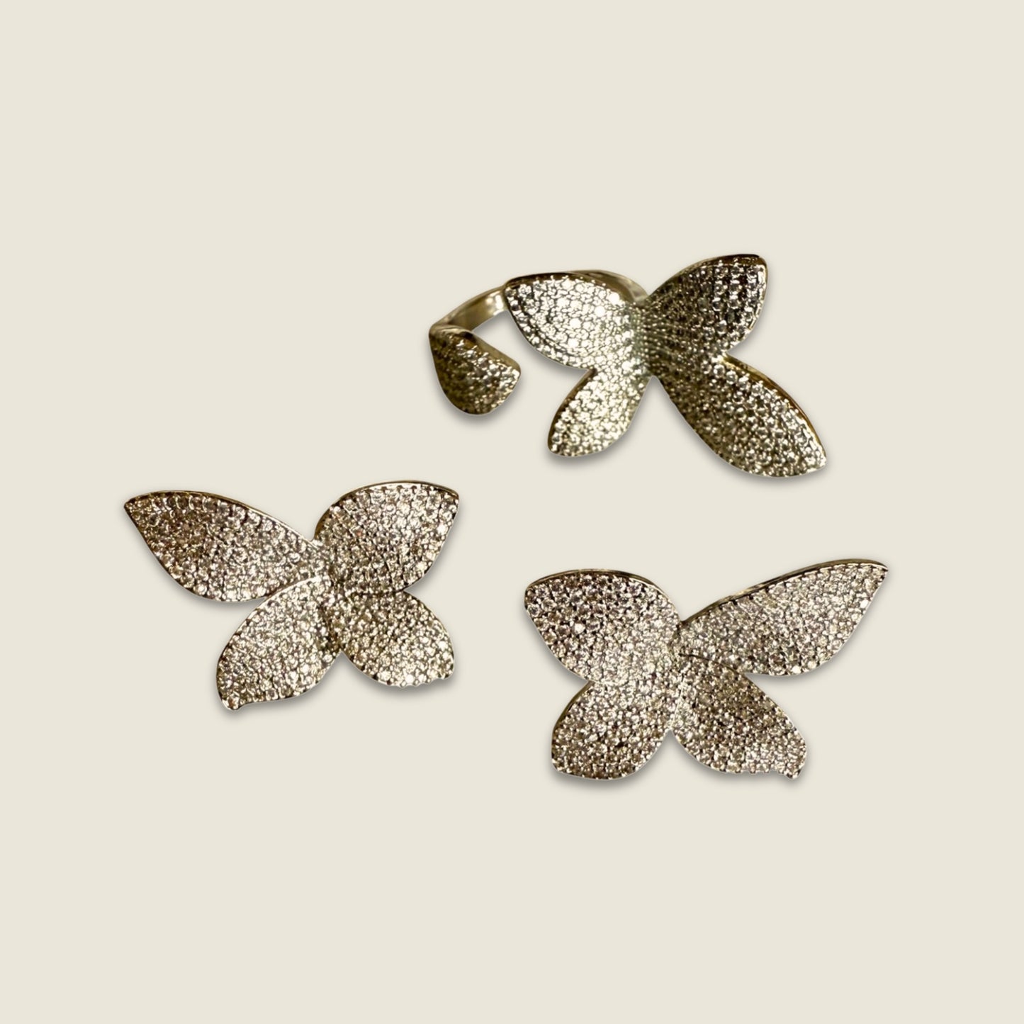 Asymmetrical Flower Jewelry Set