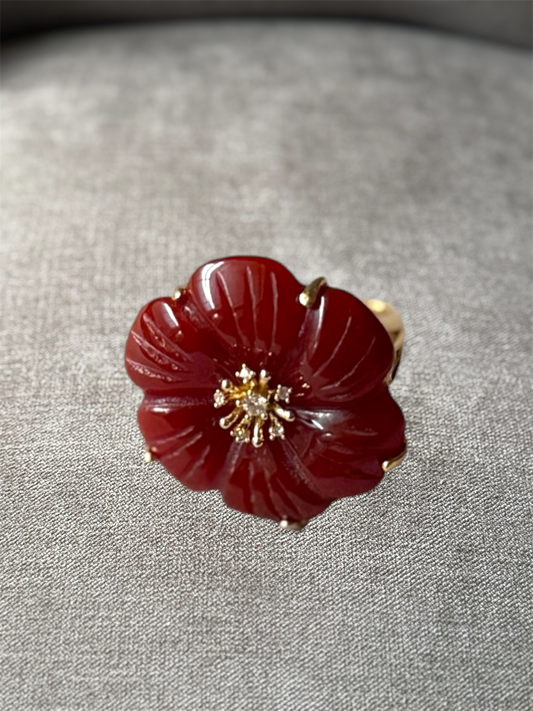 Jade Flower Ring