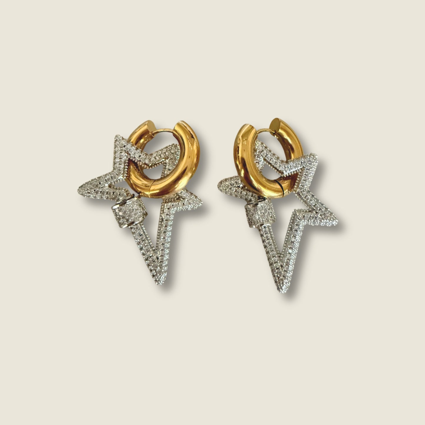 Pavé Zirconia Star Hoop