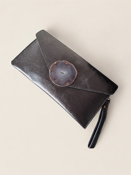 Geode Leather Clutch