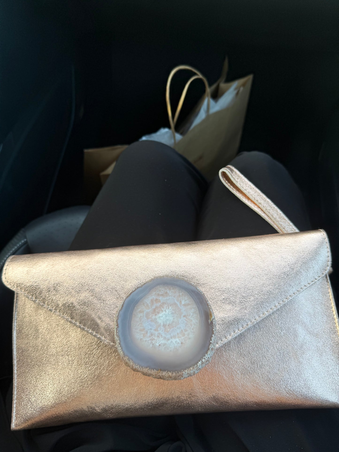 Geode Leather Clutch