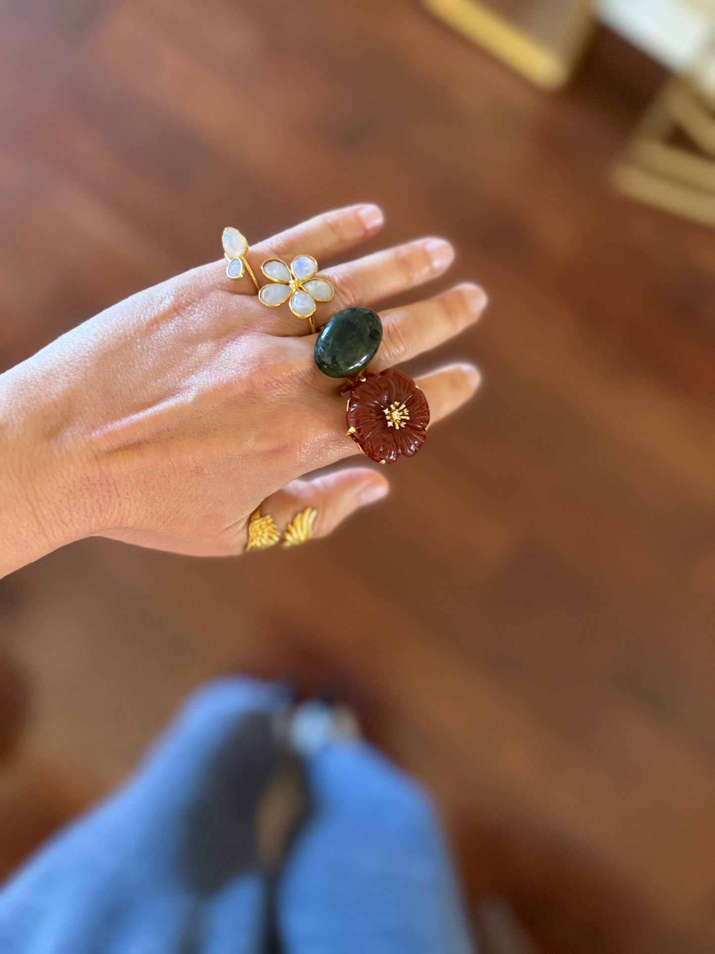 Jade Flower Ring