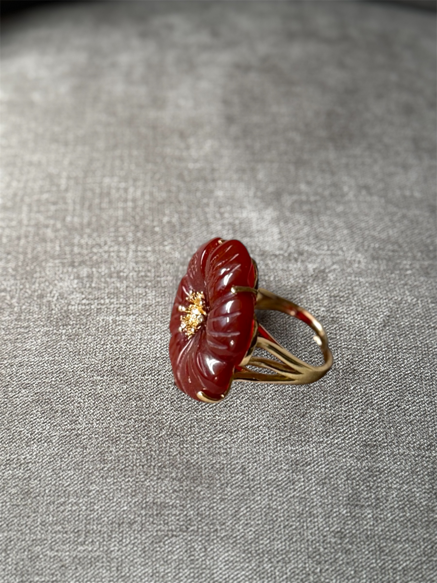 Jade Flower Ring
