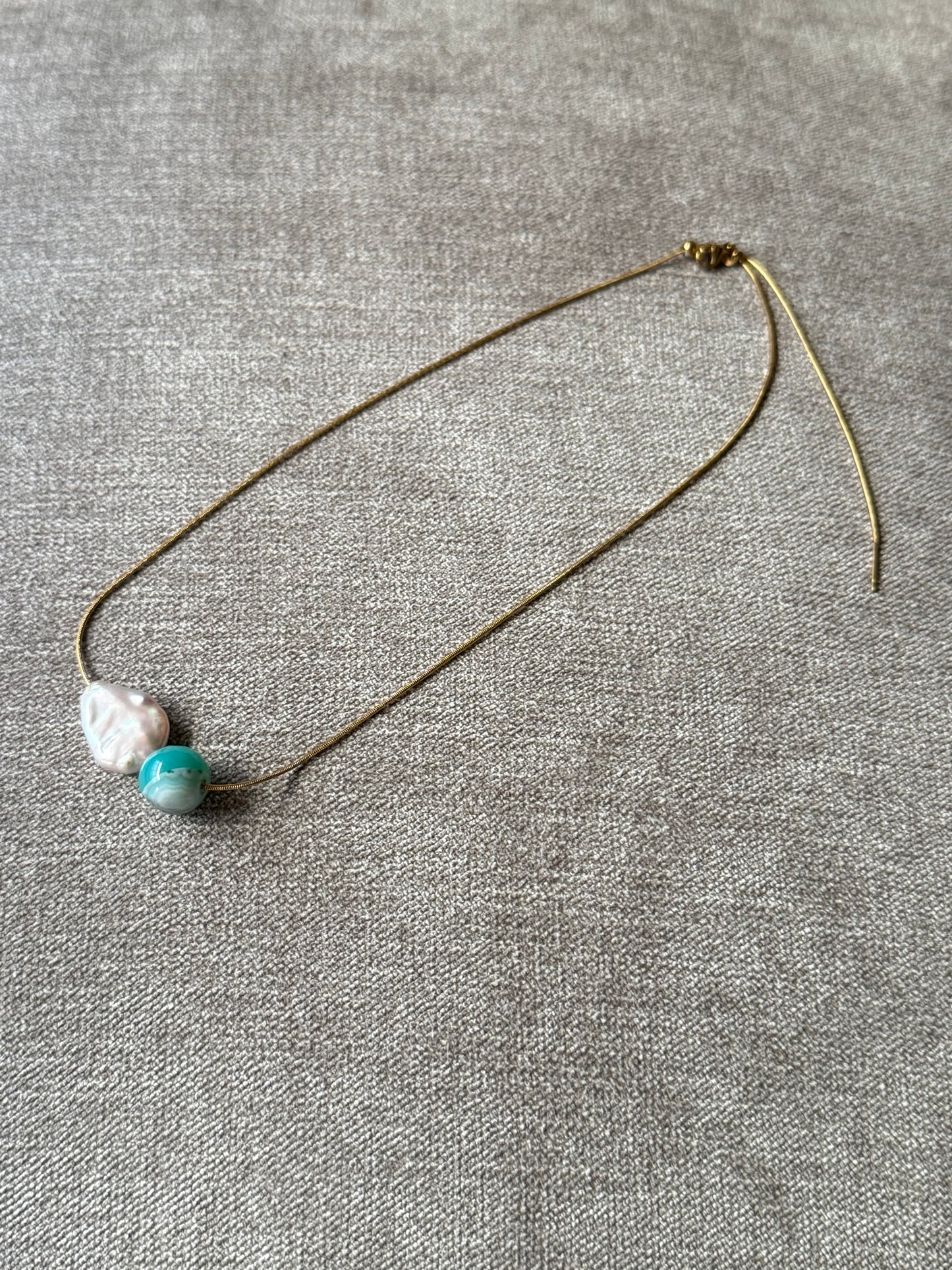 Aria Agate and Pearl Choker