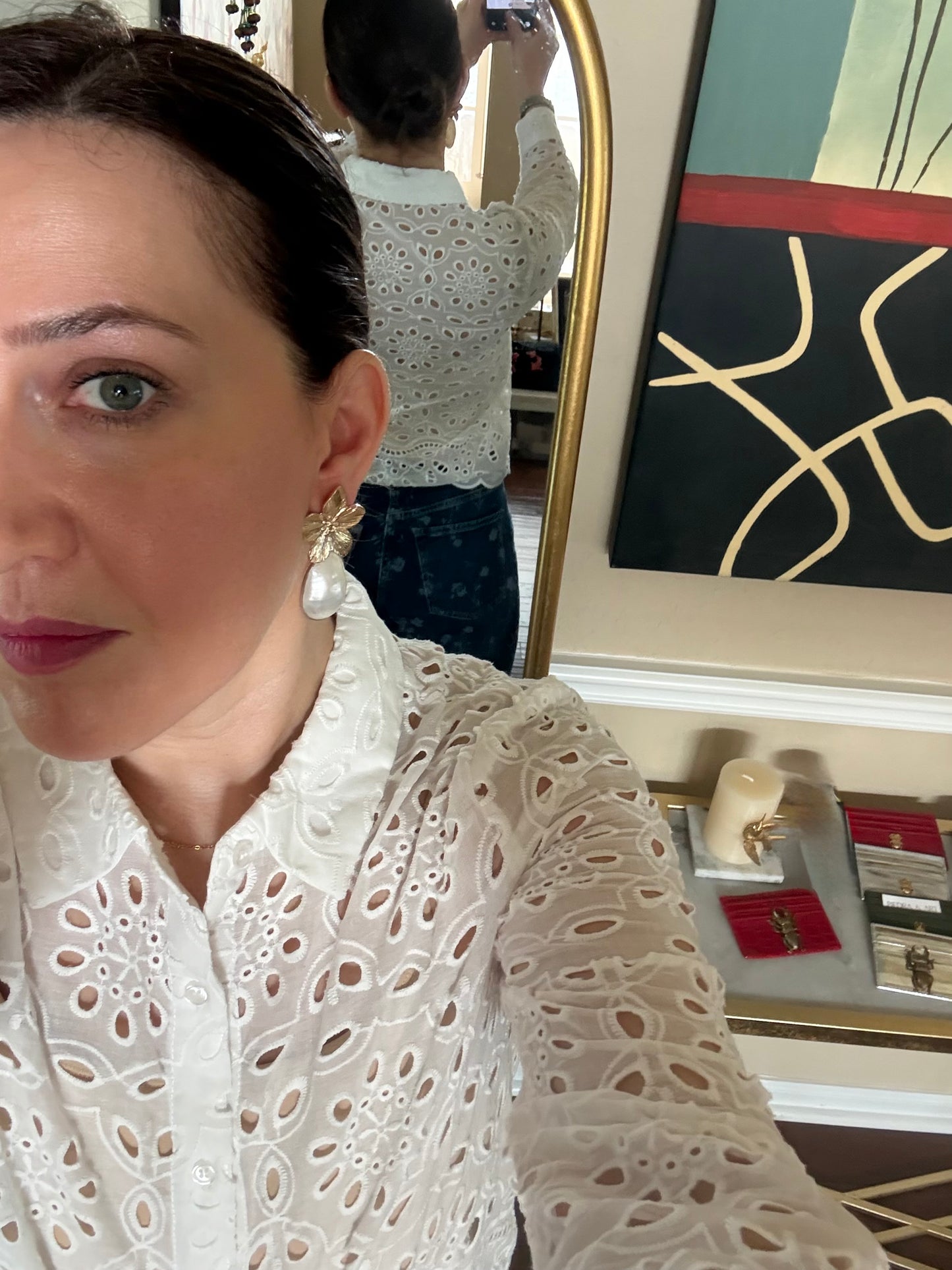 Flower Shell Drop Earrings