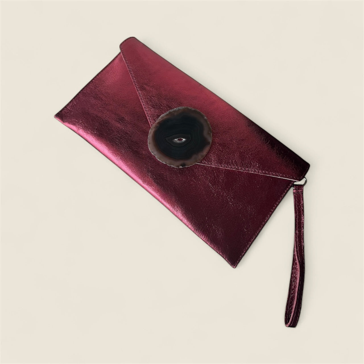 Geode Leather Clutch