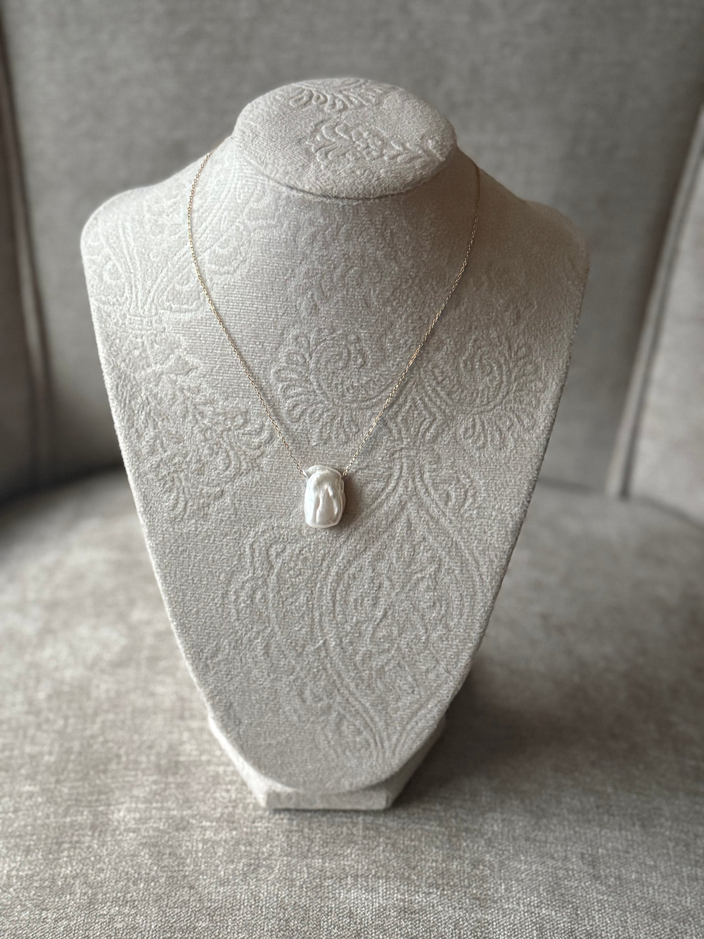 Baroque Pearl Pendant with 925 Sterling Silver Adjustable Chain