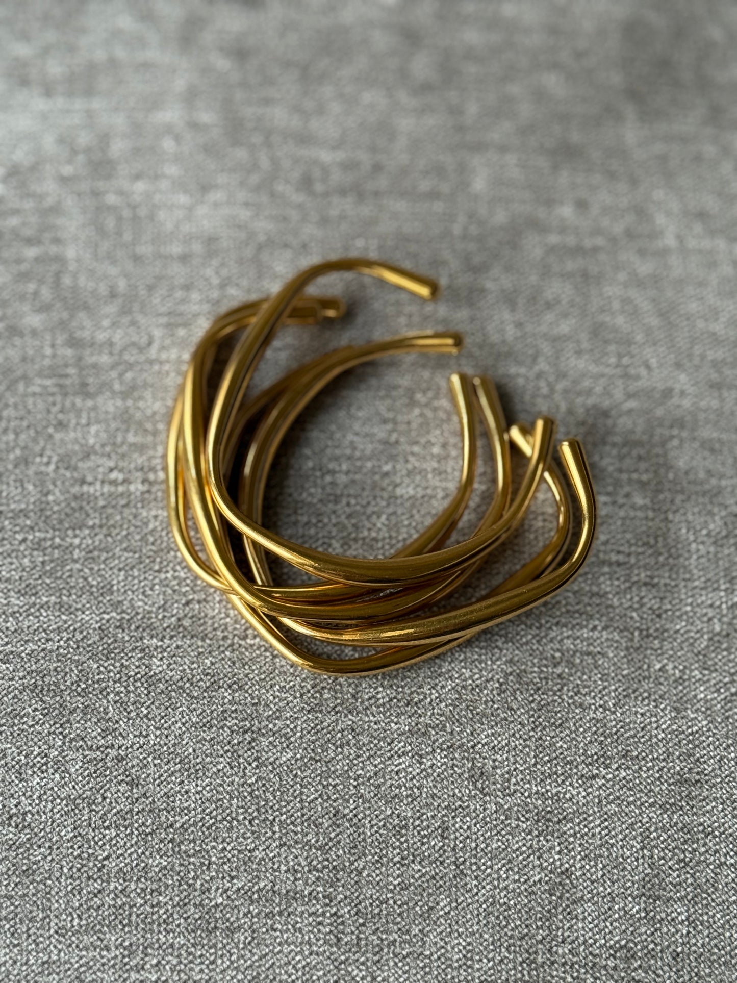 Asymmetric Gold Bracelets