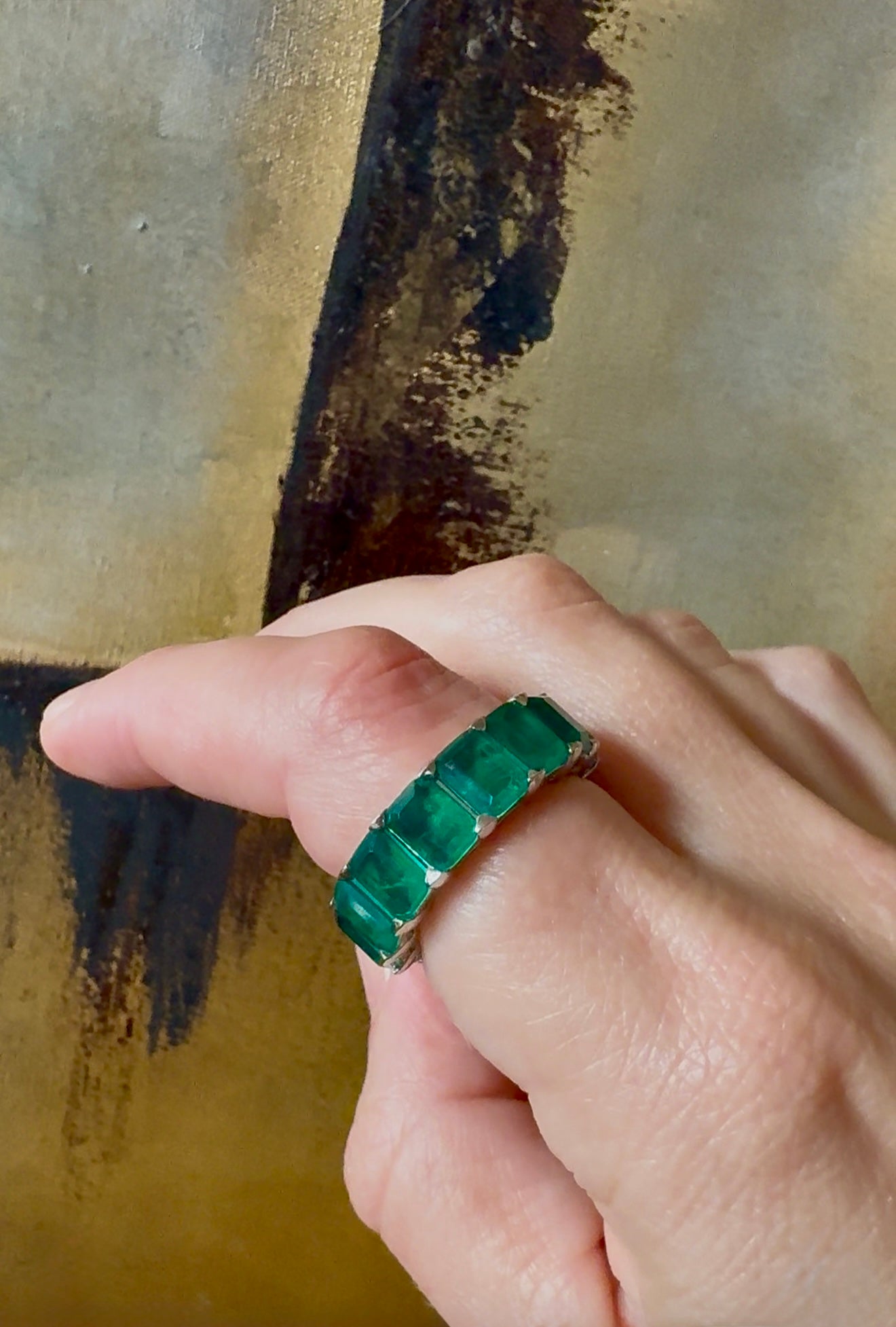 Green Moissanite Ring