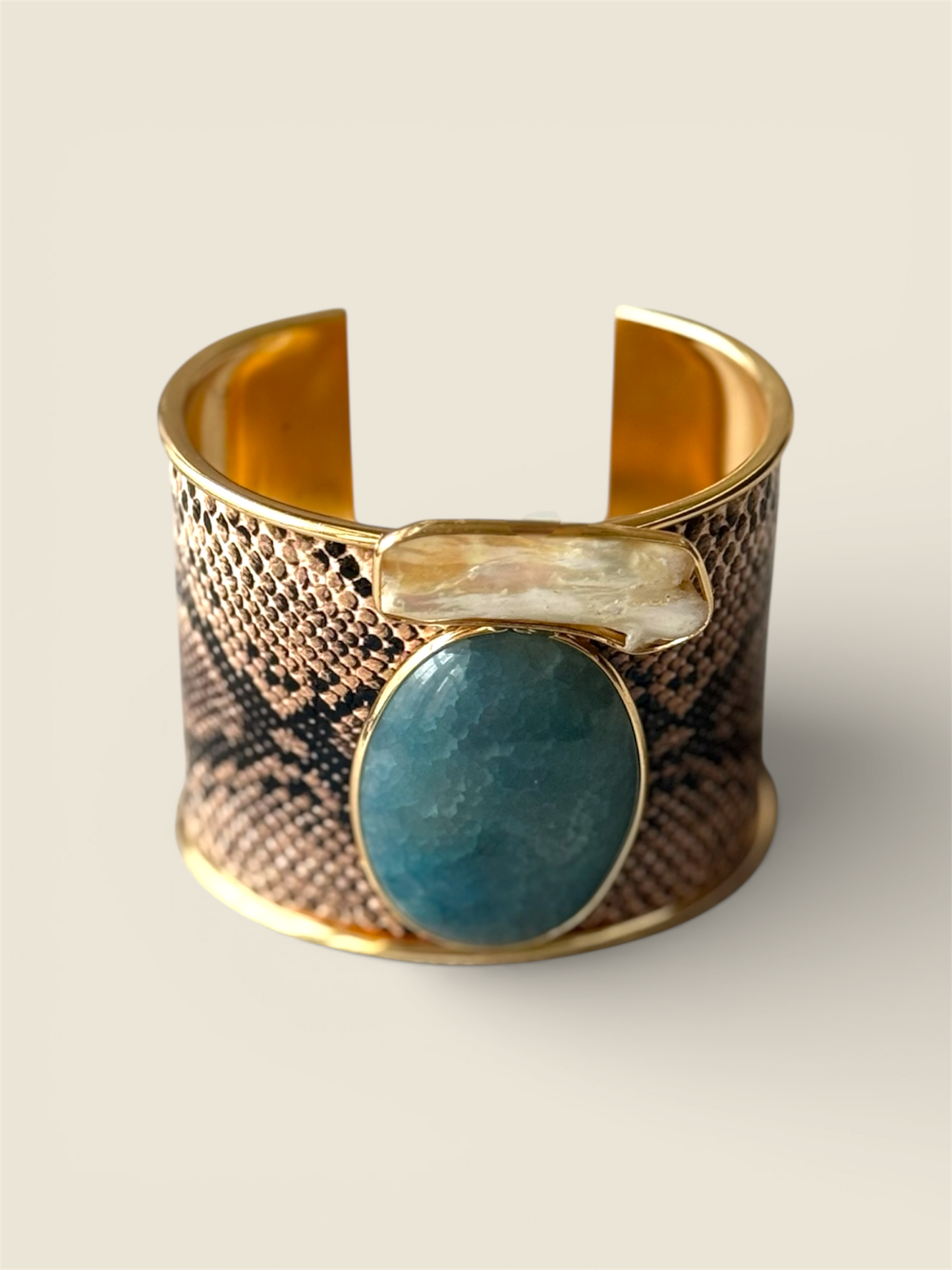 Agate Snake Cuff Bracelet