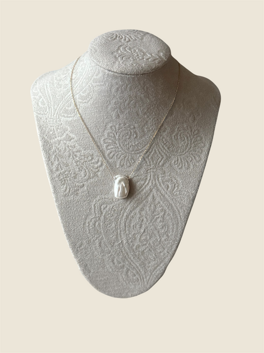 Baroque Pearl Pendant with 925 Sterling Silver Adjustable Chain