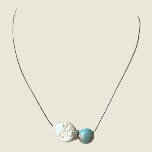 Aria Agate and Pearl Choker