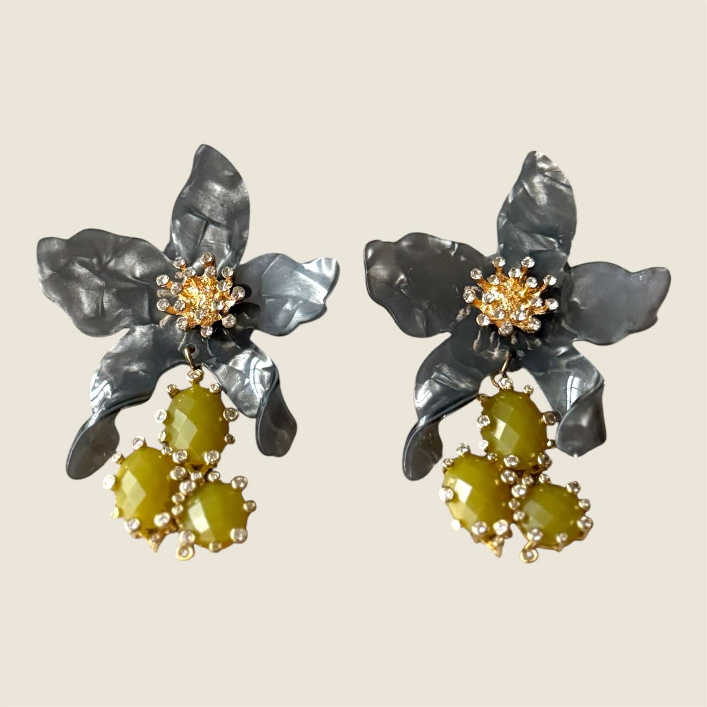 Amelia Earrings with Jade Drop