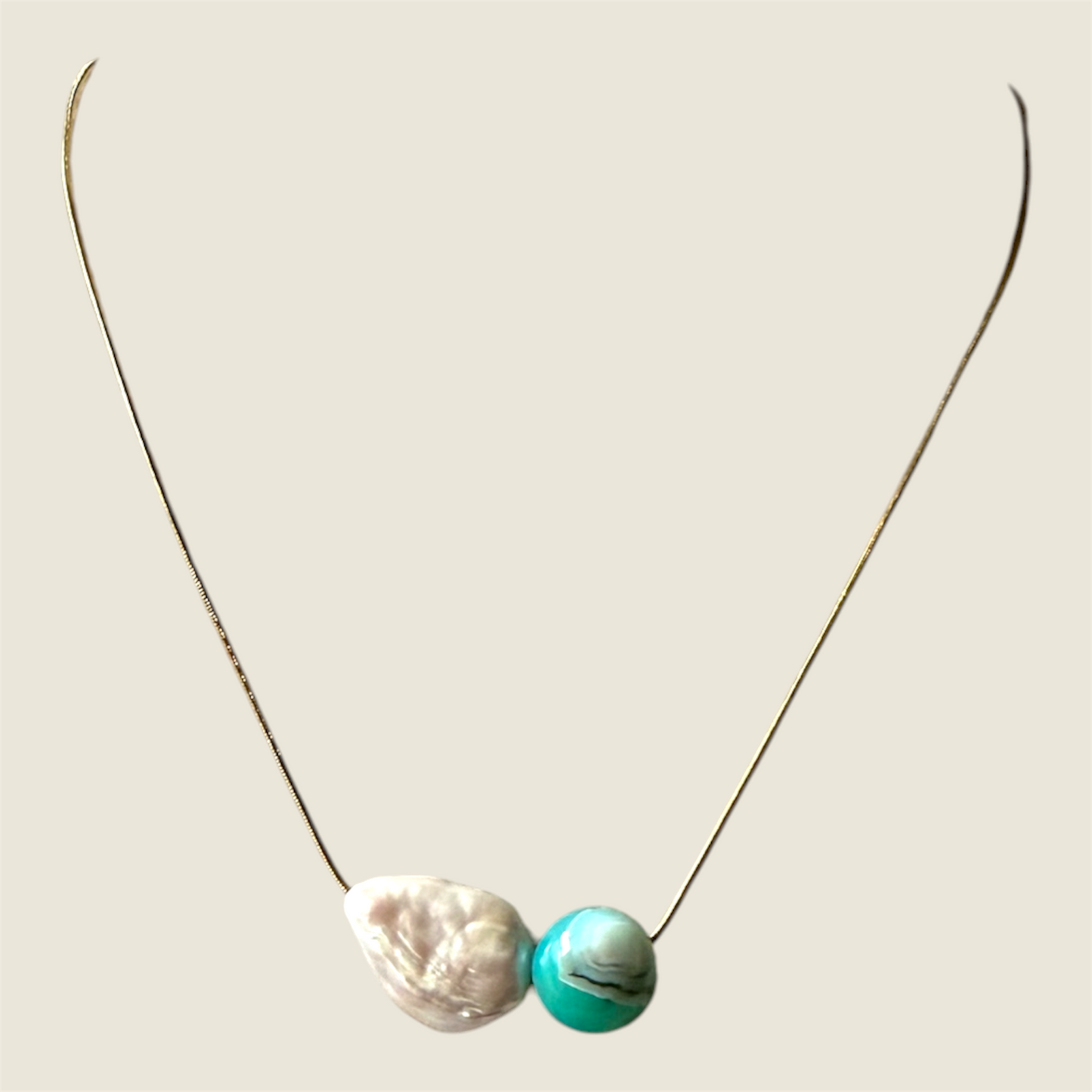 Aria Agate and Pearl Choker