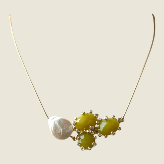 Lemon Jade Baroque Necklace