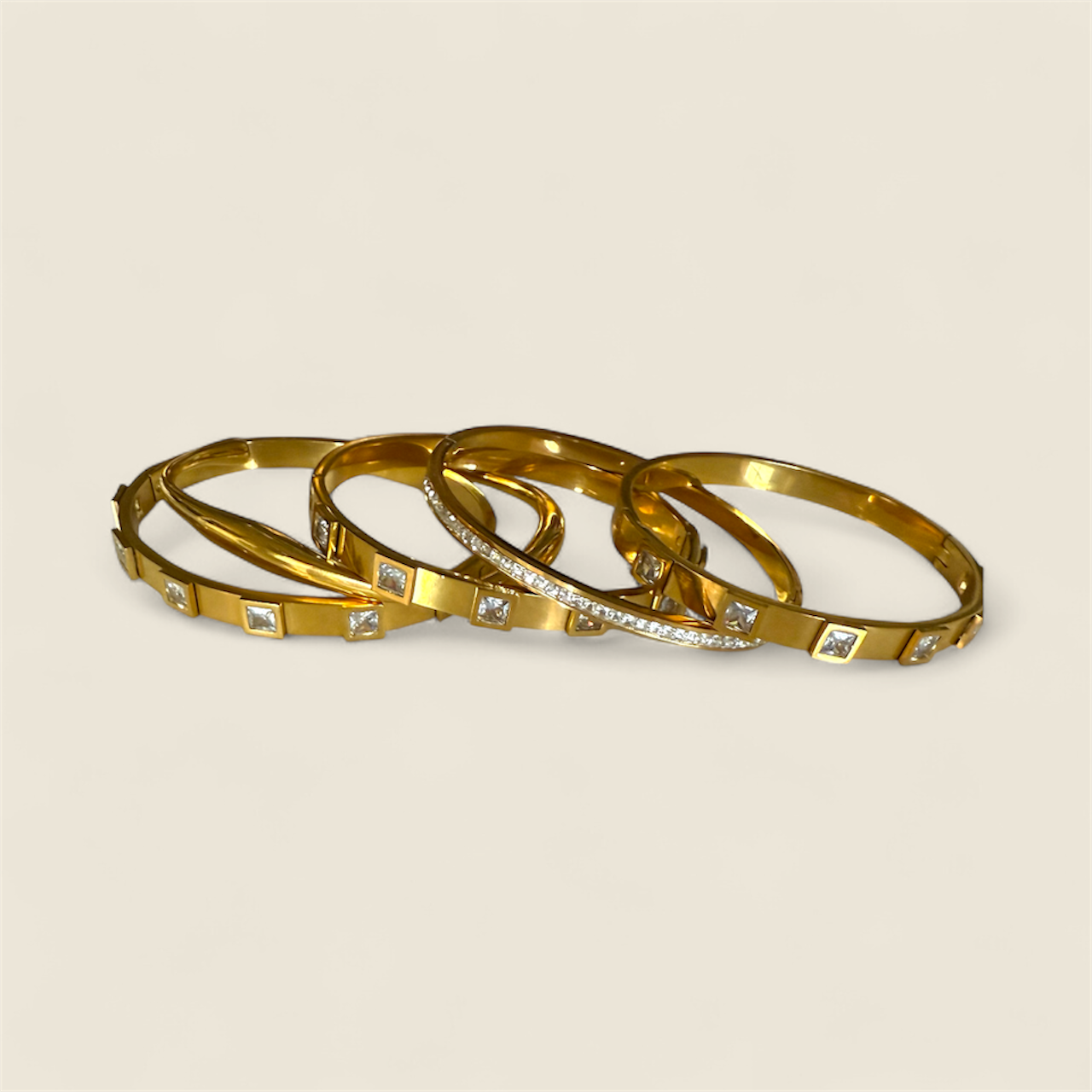 Golden Bracelets Set