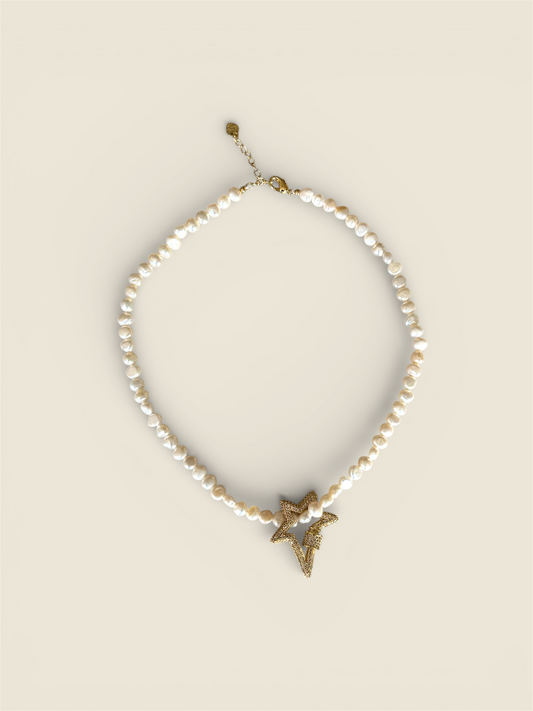 Baroque Pearl Necklace with Star